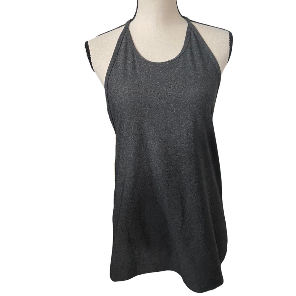 Fabletics Charcoal Grey T Back Workout Tank Size … - image 1